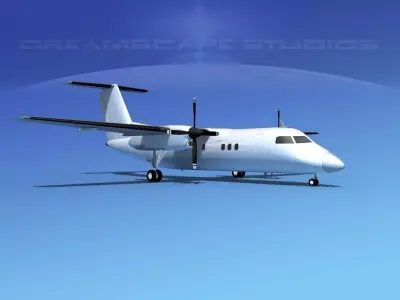 Dehaviland DHC-8 100 Unmarked 1 3D model