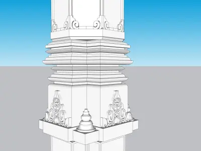 indian jodhpuri stone piller column 3D model