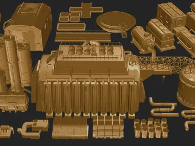 industrial factory 3D model