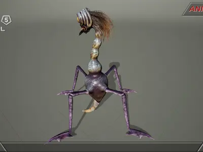 Alien fantasy creature 03 Low-poly 3D model