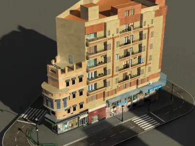 Building Collection 49-52 Low-poly 3D model