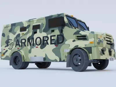 Armored Car Low-poly 3D model
