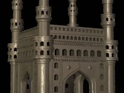 Charminar hyderabad castle Low-poly 3D model