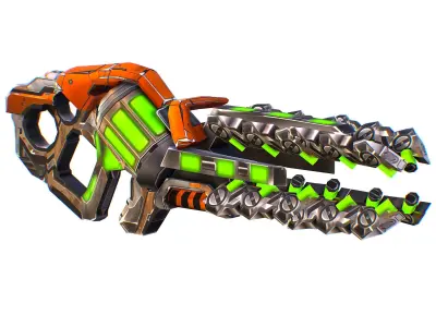 LowPoly Sci Fi Assault Heavy Machine Gun Low-poly 3D model