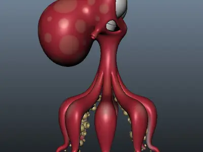 Octopus Cartoon 02 3D model