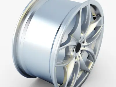 Style 215 wheel silver Mid Poly Low-poly 3D model