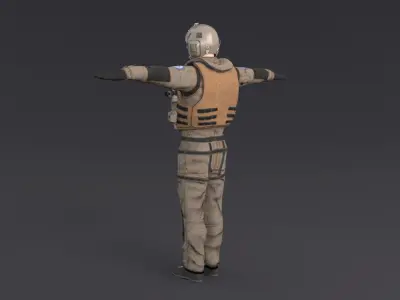 Pilot Rigged Low-poly 3D model
