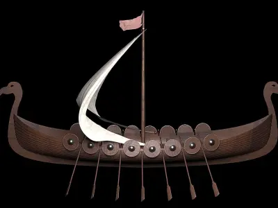 Drakkar viking ship 3D model