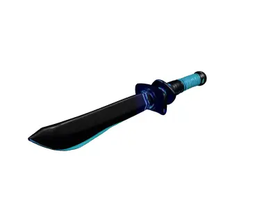 Neon Blue Katana 3D Model 3D model