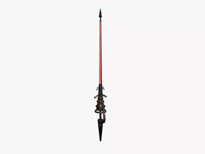 SciFi War Lance A04 Red Black - Sci Fi Weapon Design Low-poly 3D model