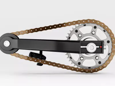 Motorcycle Chain Drive and Sprocket 3D model