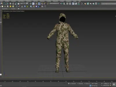 Female Military Outfit 3 Low-poly 3D model