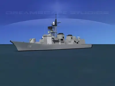 Takanami Class Destroyer Suzunami 3D model