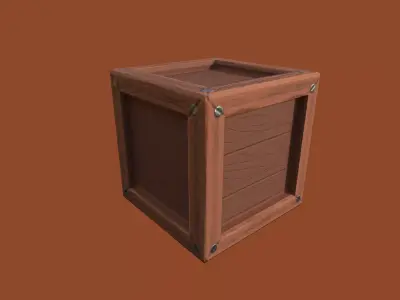 GameReady Stylized Wooden Crate Free low-poly 3D model