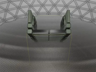 Sci-Fi Stairs - 3 - Green Version Low-poly 3D model