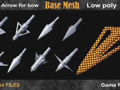 50 Arrow for bow basemesh vol 3 Low-poly 3D model