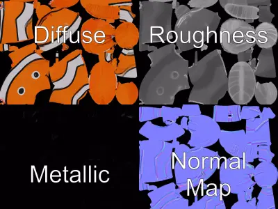 Inflatable Clownfish Balloon Model Pack Low-poly 3D model