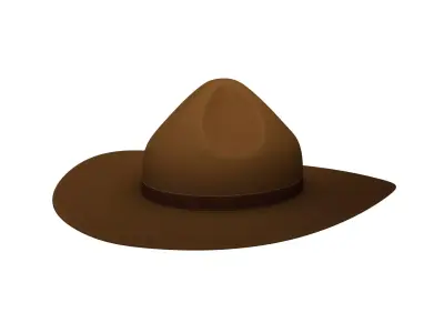 Drill Sergeant Hat  Low-poly 3D model