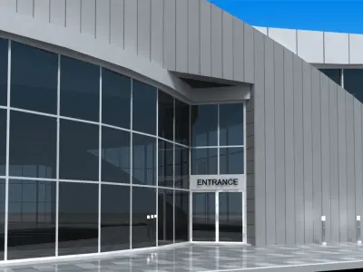 auto mall exterior and interior updated 3D model