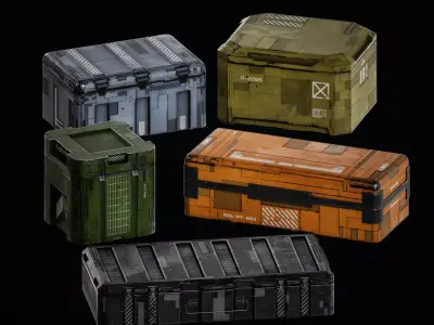 SciFi Crates Pack Vol 2 Low-poly 3D model