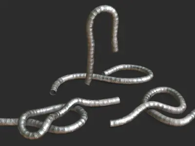Aluminium Rope Flexible Duct Low-poly 3D model