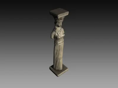Caryatid pillar Low-poly 3D model