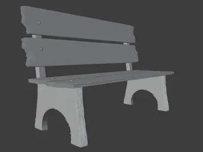 Wooden Garden Bench 3D model buy