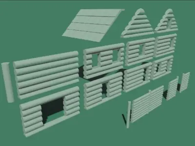 Old village kitbash 3D model