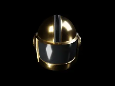 Daft Punk Style Helmet Low-poly 3D model