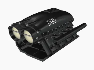 Magnatron 481x billet intake manifold Low-poly 3D model