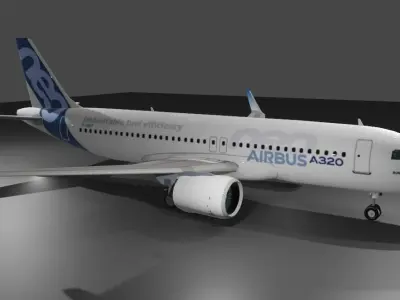 Airbus a320neo Airbus house livery Low-poly 3D model Low-poly 3D model
