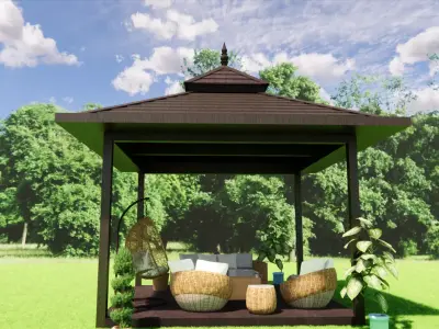 wooden pergola 3D model order