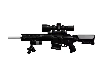 Futuristic Sniper Rifle with Scope 3D model