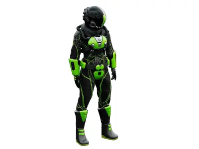 CYBER ASTRONAUT-C  Rigged for Unreal Engine - Unity - MIXAMO 3D model