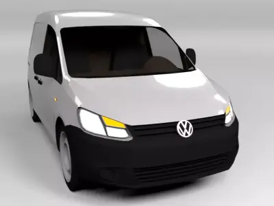 VW VOLKSWAGEN CADDY 2011 LOWPOLY Low-poly 3D model