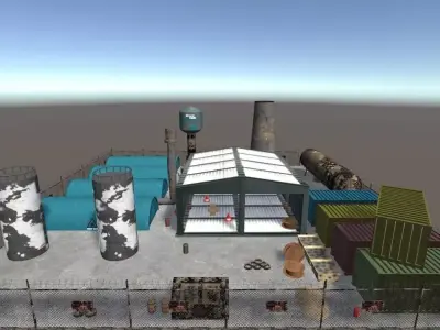 Industry 3D Props Low-poly 3D model