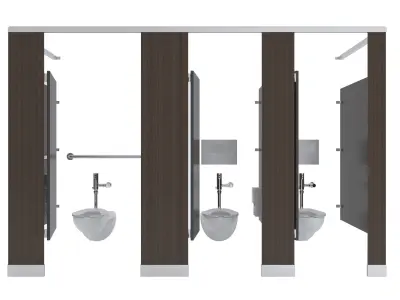 Toilet Stall-001B 3D model