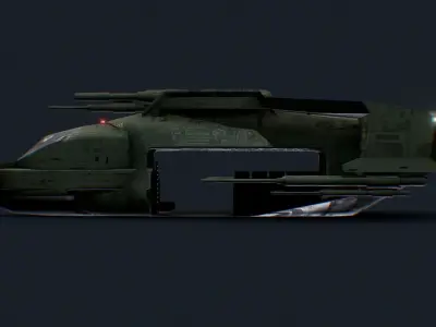 Futuristic Sci-Fi AirForce Helicopter Space Ship 3D model