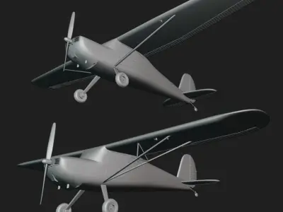 Cessna 140 in two wing versions 3D print model