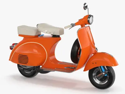 Vintage Scooter Orange 3D model