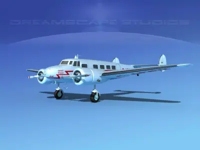 Lockheed L10 Electra Qantas 3D model