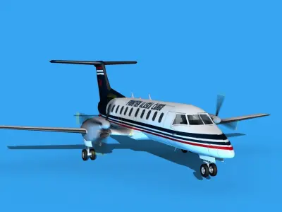 Embraer EMB120 Frontier Alaska Cargo 3D model