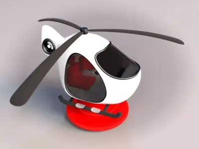 Cartoon Helicopter 3D model