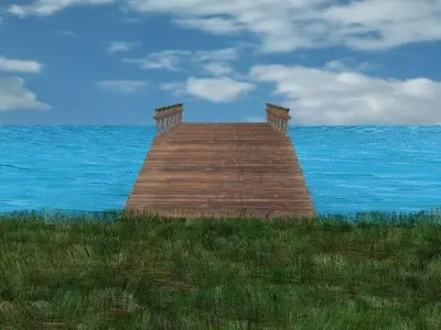 Ocean Dock  Low-poly 3D model