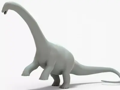 Brontosaurus Rigged Basemesh Low-poly 3D model