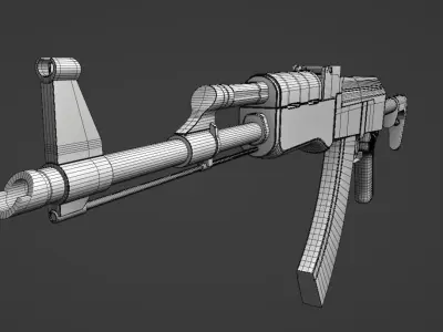 Ak47 high quality weapon model Low-poly 3D model