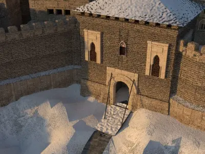 Castle medieval Low-poly 3D model