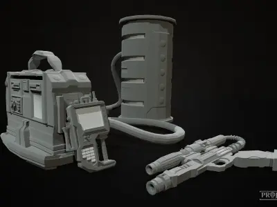 Game Ready SciFi Props Pack Low-poly 3D model