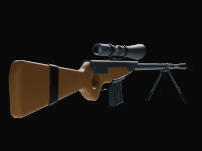 Stylized Sci-fi Battle Snipers Low-poly 3D model