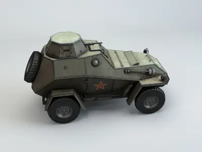 Low Poly BA 64 armored scout car Low-poly 3D model